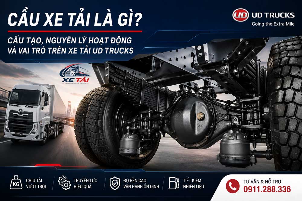 Cầu xe tải là gì? Cấu tạo, nguyên lý hoạt động và ưu điểm trên xe tải UD Trucks